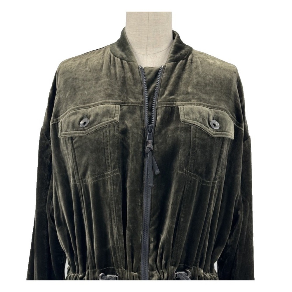 Brunello Cucinelli Coat Silk Blend Women's IT 38 Olive Green Quiet Luxury - Picture 6 of 16
